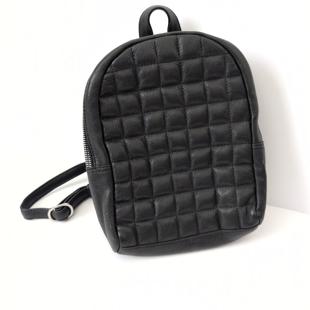 Still Nordic‎ Black Flo City Backpack 65654 Leather Quilted Mini Bag